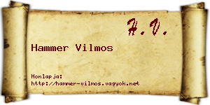 Hammer Vilmos névjegykártya